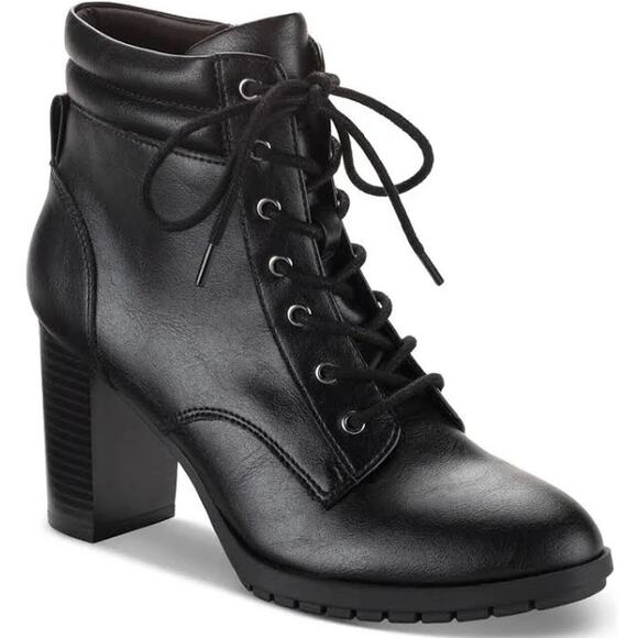 Style & Co Laurellee Lace-Up Dress Booties Black - Picture 10 of 10